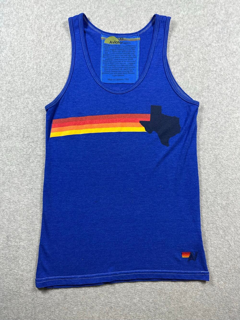 Aviator Nation Tank Top Men's Size XS Royal Blue Austin City Limits